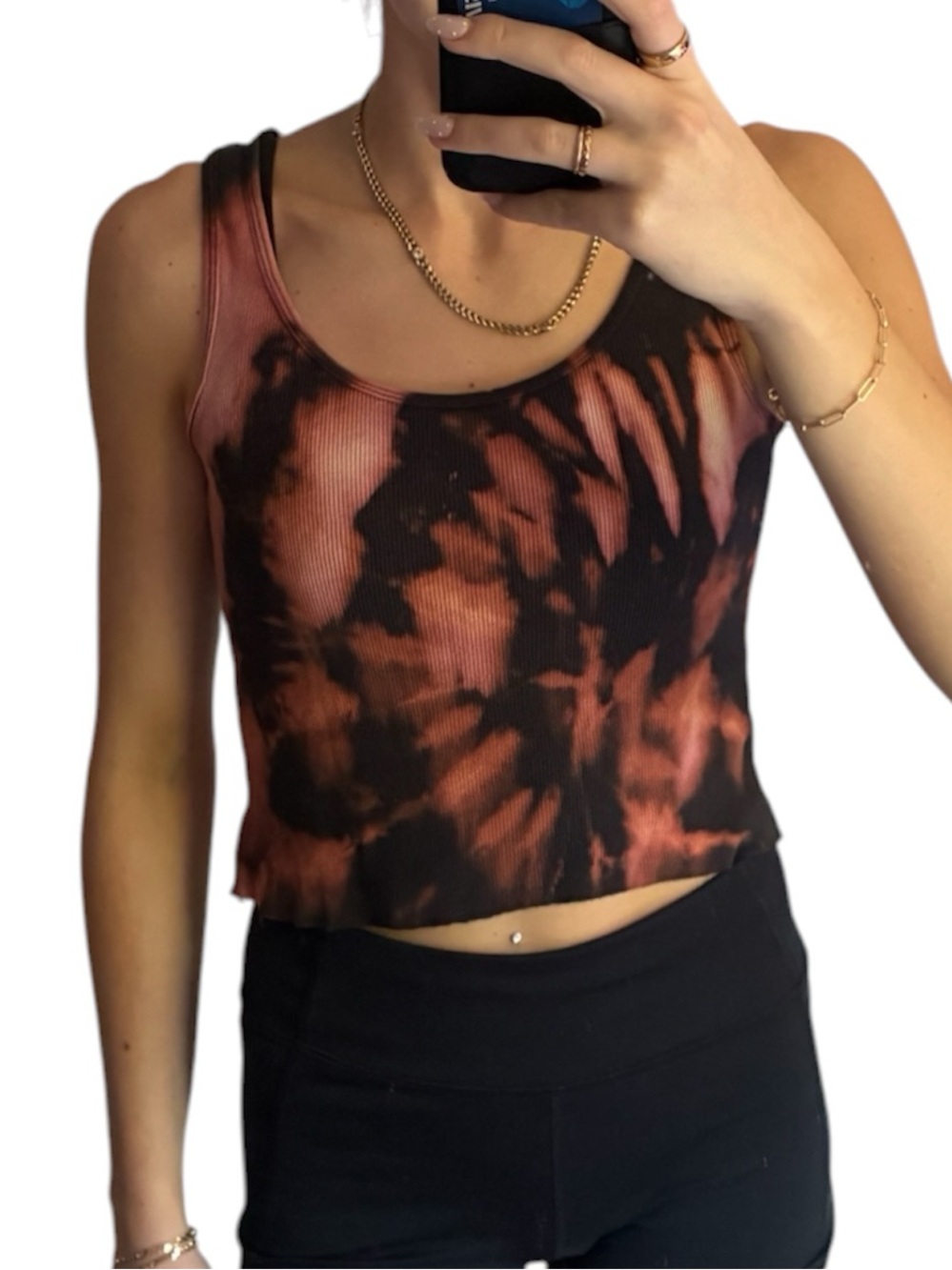 Levi’s Black Bleached Tie-Dye Tank Top Woman’s XS